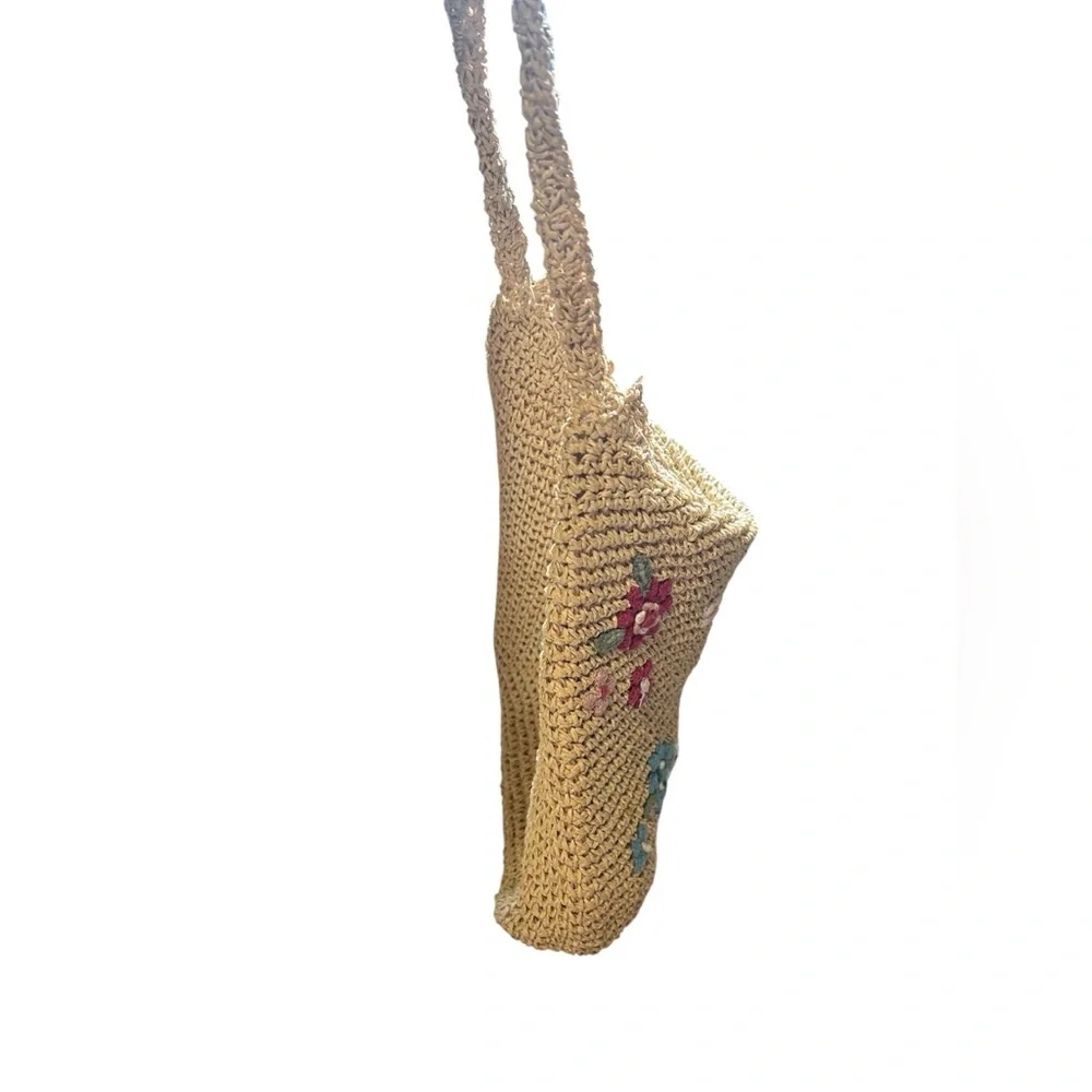 Capelli Straworld Floral Straw Crochet Shoulder Bag Boho Summer Beach Purse - Picture 9 of 16